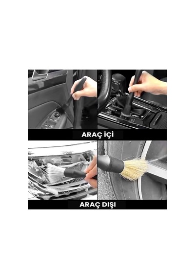 3'lü Araç Temizleme Fırçası