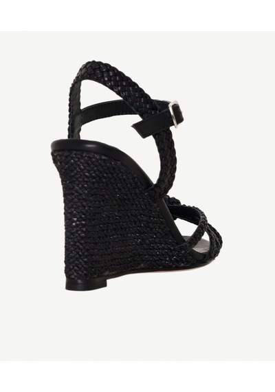 Yargıcı Örgü Düğümlü Topuklu Deri Espadril 26ykay4025x 001 Siyah