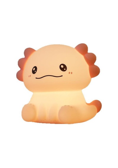 Sevimli Axolotl Gece Lambası Beyaz Beyaz