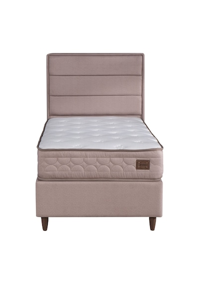 Kilim Mobilya Hilton Sandıklı Baza Başlık Paket Yaylı Pedli Yatak Seti Vizon 100x200