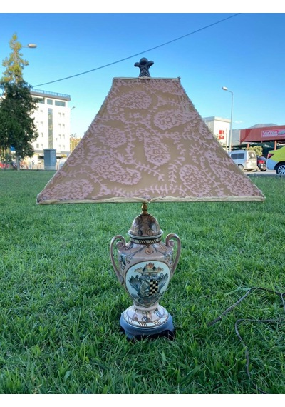Kuş Motifli Porselen Abajur 70 CM