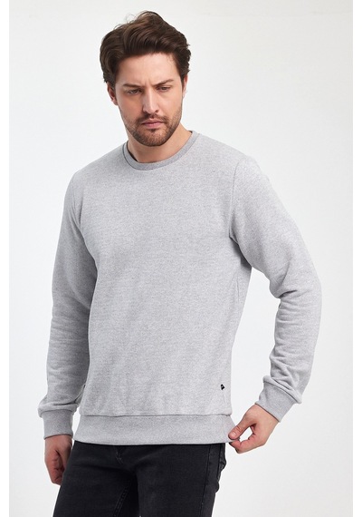 Odda 0007 Pike Sıfır Yaka Sweat Gri
