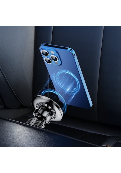Araç İçi Telefon Tutucu Magnetik 360 Derece Oynar Başlıklı Havalandırma Çengel Takma Tasarım Yc-19 Siyah
