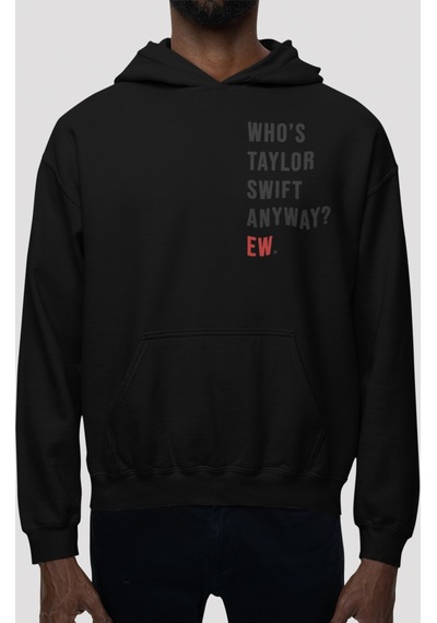 Sevbano Taylor Swift Şarkıcı Sırt Baskılı Unisex Oversize Penye Hoodie Siyah