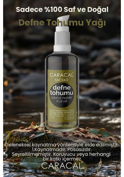 Caracal Defne Tohumu Yağı 100 Ml Doğal Saf Laurus Nobilis Fruit Oil Geleneksel Kaynatma Posasız