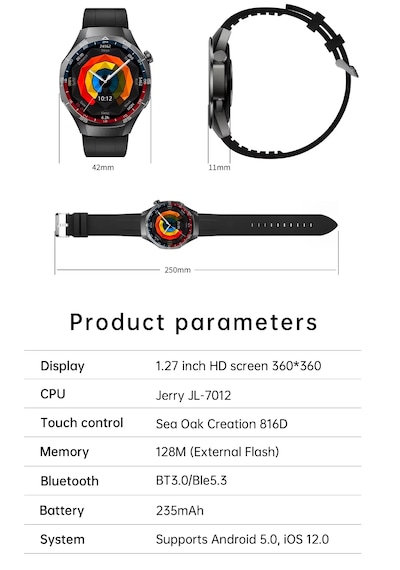 Vwar SK8 Mini 42 MM 3 Kordonlu Kalobee Kadın Akıllı Saat (İthalatçı Garantili)
