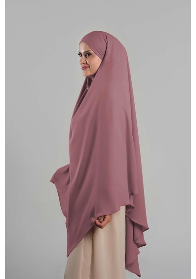 Hürrem Bone Gül Kurusu Pratik Hazır Geçmeli Tesettür Eşarp Krep Bağcıklı Sufle Hijab 2313 18 Gül Kurusu