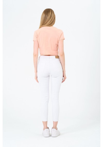 Kadın Kısa Kollu Oversize Crop Çok Renkli