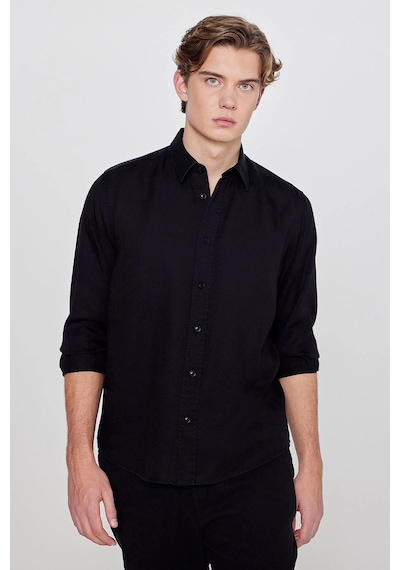 Lee Tencel Regular Fit Erkek Gömlek Siyah