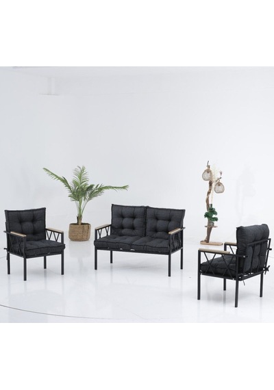 Ard & Garden Miray 211 Antrasit Fermuarlı Bahçe Balkon Takımı, Salon,teras- Berjer Düğmeli Metal Çay Seti Antrasit Ard & Garden Miray 211 Antrasit Fermuarlı Bahçe Balkon Takımı, Salon,teras- Berjer Düğmeli Metal Çay Seti Antrasit
