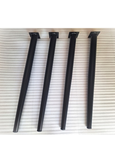 4 Adet Metal Konik Ayak Siyah 72 CM - Açılı Ayak Boru Çapı 5.1 CM