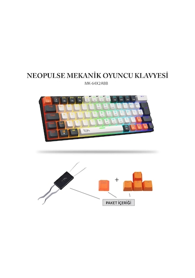 Rgb Gaming Kablolu Mekanik Klavye Mavi Switch Hot Swap 64 Tuşlu Oyuncu Klavyesi Double Shot Örgü Kablo Rgb Gaming Oyuncu Klavyesi