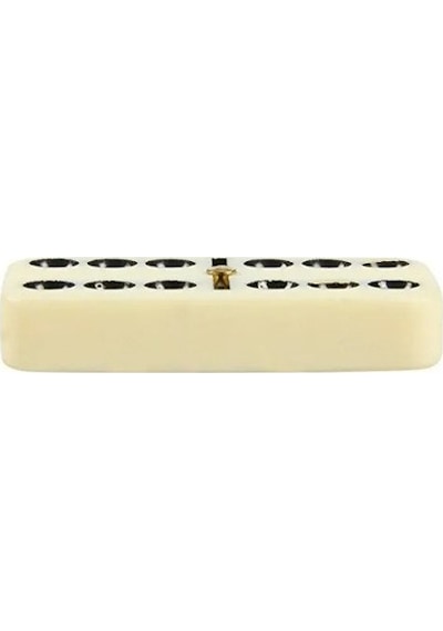 Büyük Boy Domino Oyun Seti Seramik Kemik Domino Taşı Seti Çantalı