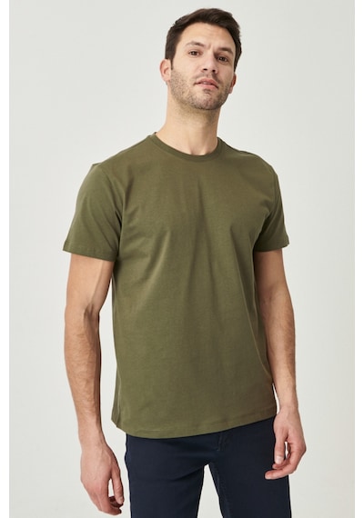 AC&Co / Altınyıldız Classics 4A4800000001HAKXS Slim Fit Bisiklet Yaka Kısa Kol Pamuklu Erkek Tişört Haki