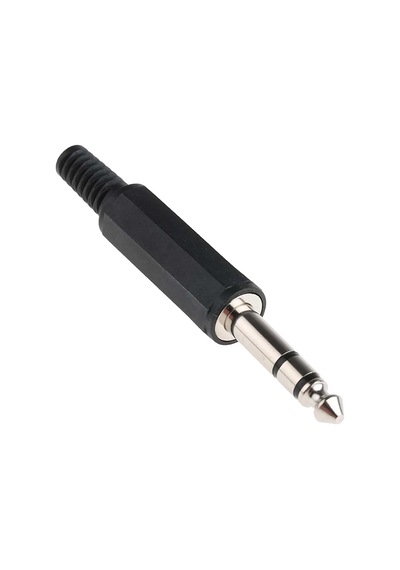 6.35mm 1/4 İnç Stereo TRS Erkek Fiş Lehim Tipi Plastik Konnektör