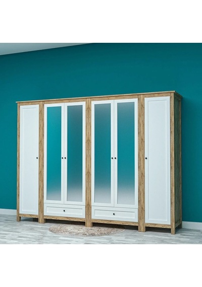 Coco 6 Kapılı Gardırop Mdf Sis Gri Coco 6 Kapılı Gardırop Mdf Sis Gri