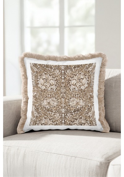 Damask Çiçek Avangart Saçaklı Yastık Kılıfı - Floral Klasik Bej Vizon Krem Püsküllü Kırlent Kılıfı Yalın Yörünge Ritüel Damask Çiçek Avangart Saçaklı Yastık Kılıfı - Floral Klasik Bej Vizon Krem Püsküllü Kırlent Kılıfı Yalın Yörünge Ritüel