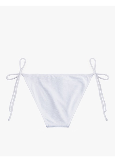 Koton Yanları Bağlamalı İpli Dokulu Bikini Altı Beyaz 6sak00011mm