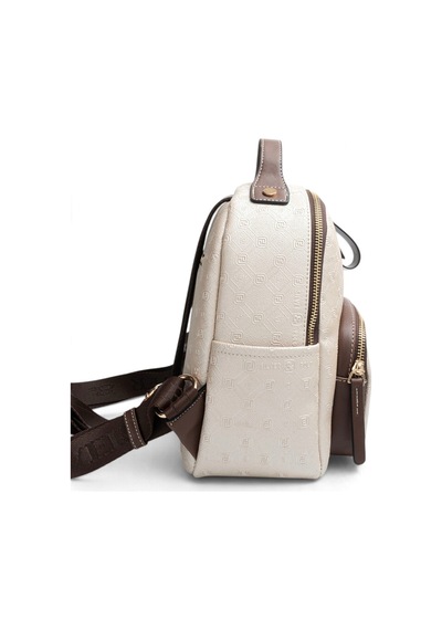 Silver & Polo Silver Polo Bej - Kahve Logolu Kadın Sırt Çantası Sp1130