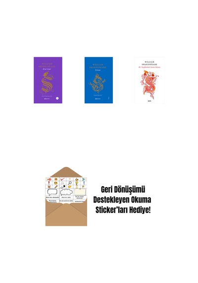 Kral Lear Ciltli + Bir Yazdönümü Gecesi Rüyası Ciltli + Fırtına + Okuma Sticker'ları