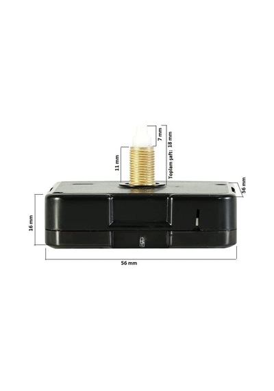 Exizticaret Saat Mekanizması, 1 Adet 18 Mm Uzun Set Sessiz Duvar Saati Mekanizması Askısız Exiznm561 0240-keçe-şekilli-48cm