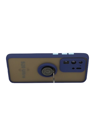 Gld-spt- Newface Samsung Uyumlu Galaxy S20 Ultra Kılıf Montreal Yüzüklü Silikon Kapak - Lacivert