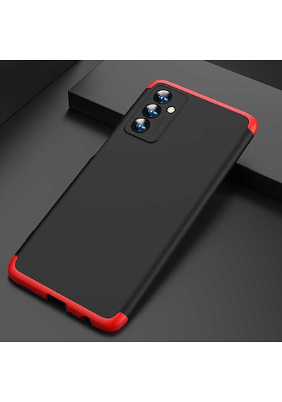 Samsung Uyumlu Galaxy M23 Kılıf Zore Ays Kapak Siyah-Kırmızı
