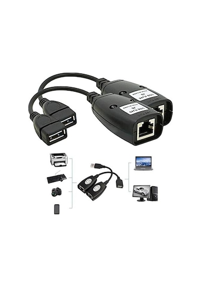 Usb2.0 Rj45 Extender Uzatma Kablosu Cat5-cat6 Uzatıcı Standart