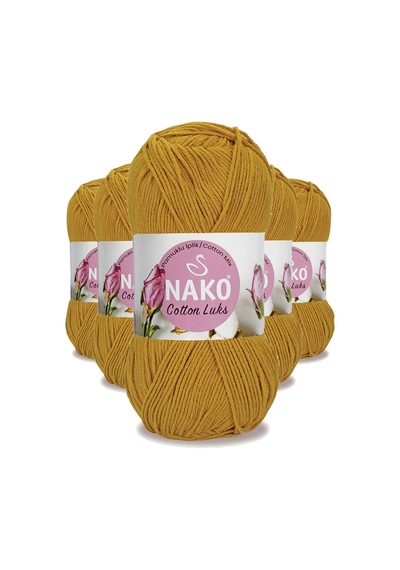 5 Adet Cotton Lüks Yelek Tunik Kazak Bluz Hırka İpi Yünü Hardal 97555