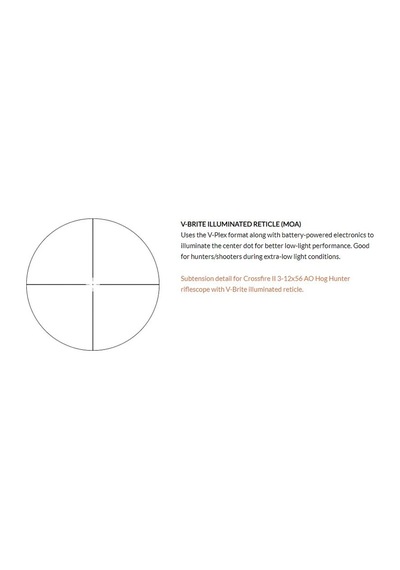 Vortex Crossfire II 3-12x56 Hog Hunter V-Brite (MOA) Reticle Tufe Çok Renkli