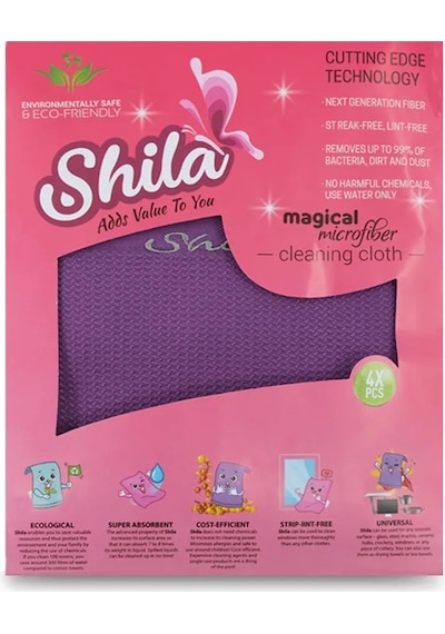 Shila 4'lü Mikrofiber Temizlik Bezi No Color
