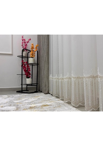 Nivemeshome 400 Diana Şönil Dokuma Vizon 1/3 Pile Fon Perde Apm Vizon