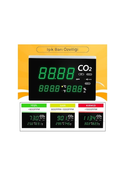 Az 7729 Işıklı Display Ortam Hava Kalitesi Ölçer
