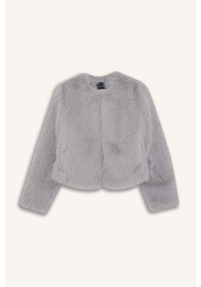 Defacto Regular Fit Kısa Suni Kürk F2147ax25wngr476 Gri-gr476