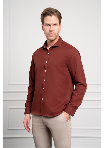 Morven Erkek Bordo Trend İtalyan Yaka Slim Fit Dar Kesim Gömlek 25mc004017750 Bordo Bordo