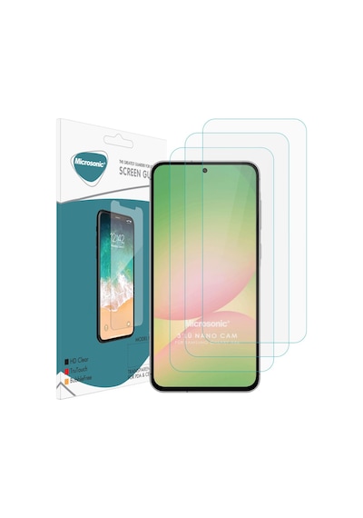 Microsonic Samsung Galaxy Uyumlu A56 Screen Protector Nano Glass Cam Ekran Koruyucu 3 Lü Paket