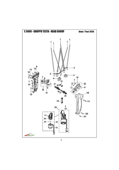 Active E5000 Xl 48v 2.4/3.7m 2.8kg Teleskopik Taraklı Çırpıcı Akülü Zeytin Hasat Makinesi