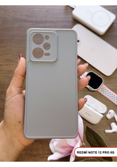 Redmi Note 12 Pro 5g Uyumlu Kamera Korumalı Darbeye Dayanıklı Renk Atmayan Keep Silikon Kılıf Gri