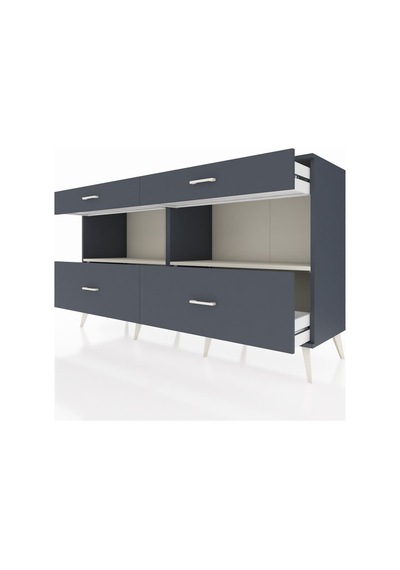 Hyperion Konsol 2 Raflı 4 Çekmeceli 176x44x99 Antrasit-aytaşı/an Antrasit-aytaşı/antrasit