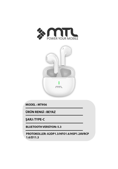 Tws Kablosuz Bluetooth Kulaklık Şık Ve Hafif Tasarım Yüksek Ses Kalitesi Hassas Dokunmatik Kontrol
