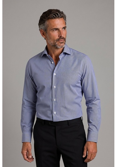 Bisse Lacivert Regular Fit Pamuk Cepsiz Uzun Yaka Gömlek Gmczg252080 C39