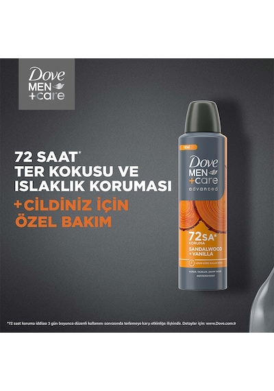 Dove Men +care Advanced Erkek Deodorant 72 Saat Koruma Sandalwood Vanilla 150 Ml