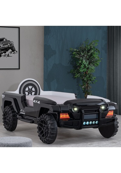 Arabalı Yatak, Jeep Lüx Ledli Arabalı Yatak - Kırmızı