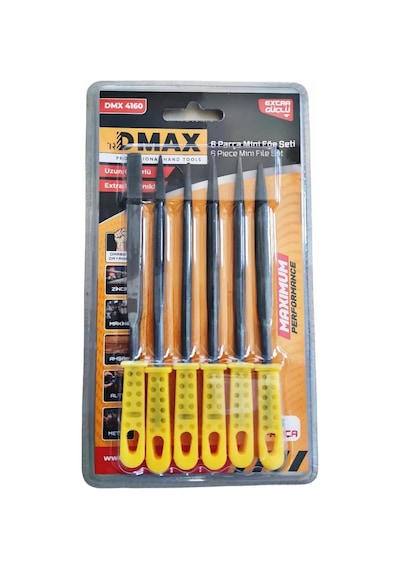 Dmax 6 Parça Mini Eğe Seti Düz, Yuvarlak, Yarı Dairesel, Kare, Üçgen Ve Oval Eğe Çeşitleri Hassas Metal,