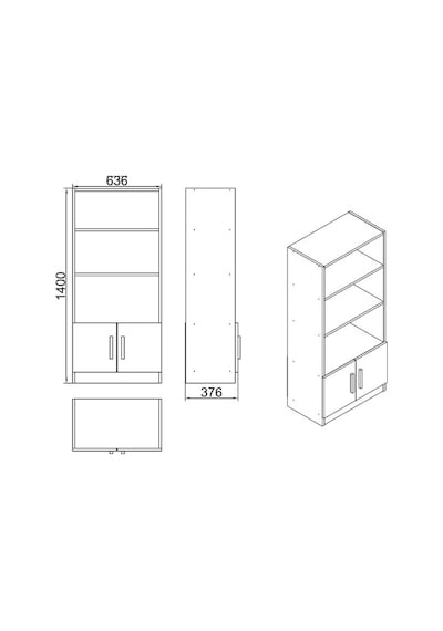 Yurudesign Vario D Ofis Kitaplık Barok-Antrasit VO4-BA