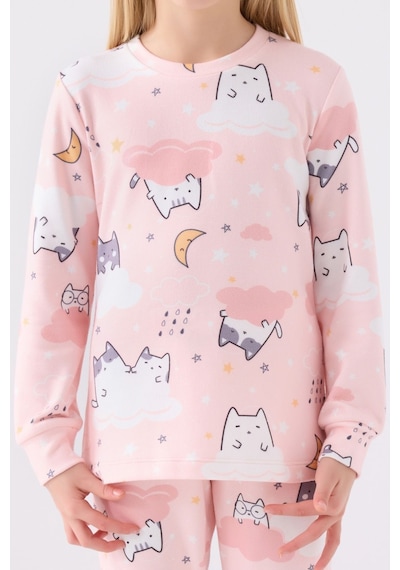 Rolypoly Kız Çocuk Garson Pembe Pijama Takım 3460 001