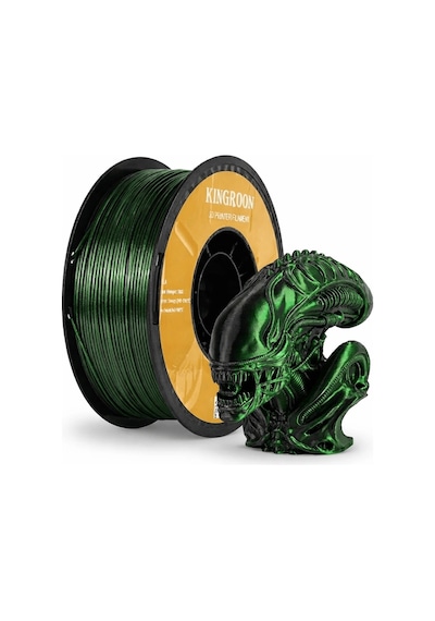 Kingroon Çift Renk Siyah - Yeşil Pla Silk Filament 1.75 Mm 1000gr
