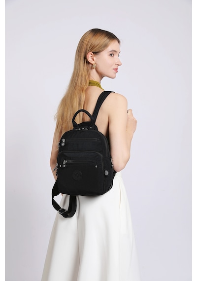 Smart Bags Günlük Küçük Boy Su Geçirmez Krınkıl Kumaş Kadın Sırt Çantası Siyah