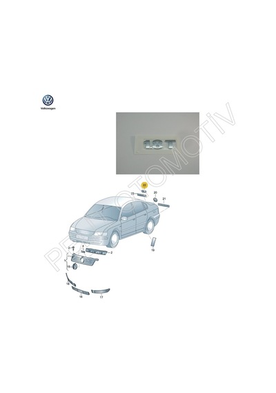 Golf 4 Bagaj Kapak 1.8t Krom Yazı 3b0853675a