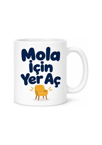Bezos Mola İçin Yer Aç Tasarımlı Porselen Kupa - Model 461 Nxrlvng
